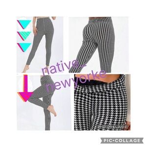 thick slimming lined houndstooth leggings